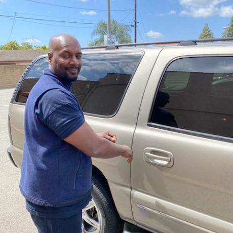 Man next to car