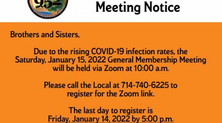 January 2022 General Membership Meeting via Zoom